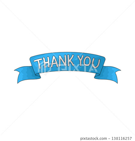 Illustration of Thank You Ribbon Illustration of Thank You Ribbon 138116257