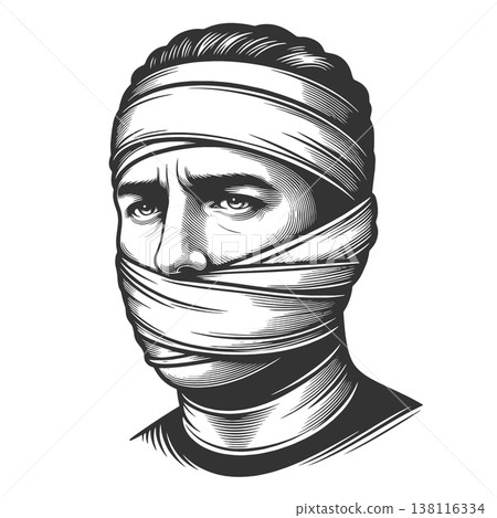 Man with Covered Mouth Silence Censorship Man with Covered Mouth Silence Censorship 138116334