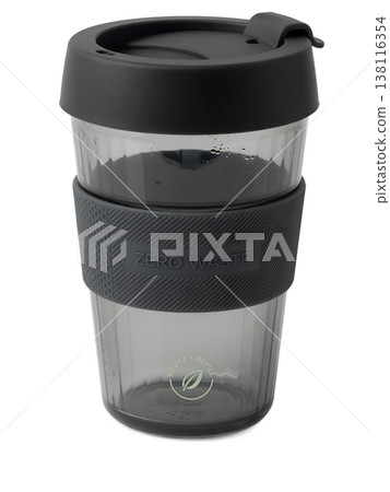 Reusable zero waste travel mug with a sleek design, isolated. Perfect for sustainable coffee culture, eco-conscious lifestyles, and plastic-free habits Reusable zero waste travel mug with a sleek design, isolated. Perfect for sustainable coffee culture, eco-conscious lifestyles, and plastic-free habits 138116354