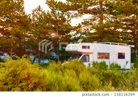 Rv camper camping on nature Rv camper camping on nature 138116394