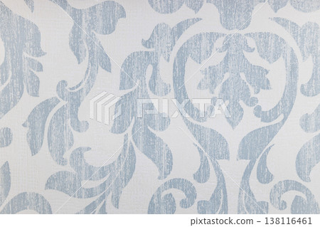 Light blue damask wallpaper pattern with vintage floral design Light blue damask wallpaper pattern with vintage floral design 138116461