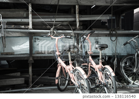 Bicycles connected by chains Bicycles connected by chains 138116540