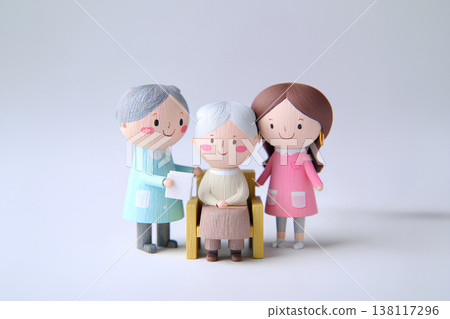 A scene of a female medical staff member providing gentle consultation to an elderly couple. A scene of a female medical staff member providing gentle consultation to an elderly couple. 138117296