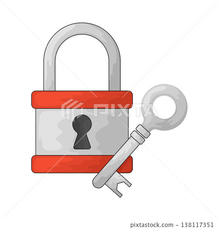 Illustration of lock and key Illustration of lock and key 138117351