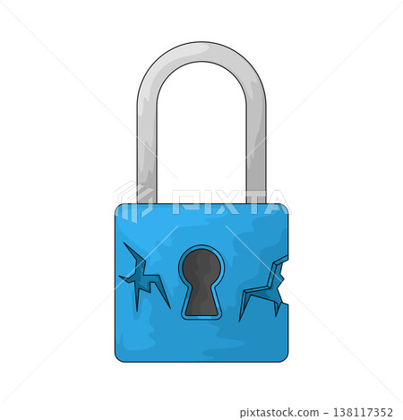Illustration of Broken Lock Illustration of Broken Lock 138117352