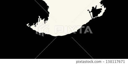 Vector drawing. Moses by the Sea Vector drawing. Moses by the Sea 138117671