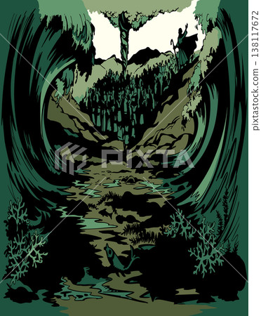 Vector drawing. Moses by the Sea Vector drawing. Moses by the Sea 138117672