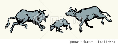 Vector drawing. Cattle plague icon 138117673