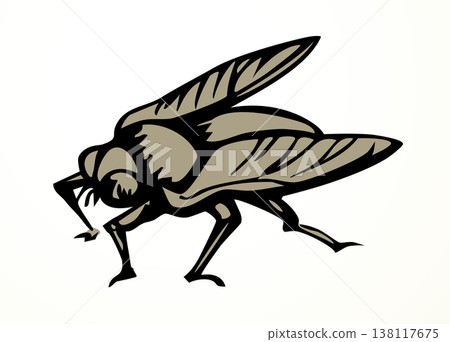Vector drawing. Dogfly. One of the Plagues of Egypt. 138117675