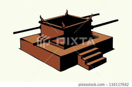 Vector drawing. Big golden altar 138117682