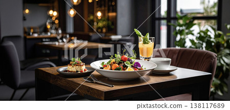 A delicious-looking "cafe salad" 138117689