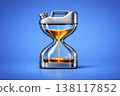 a fuel can hourglass holds gasoline, generative AI 138117852