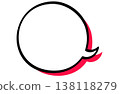 Handwritten-style round speech bubble (with red shadow) copy space 138118279