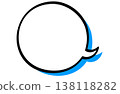 Handwritten-style round speech bubble (with blue shadow) copy space 138118282