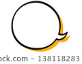 Handwritten-style round speech bubble (with orange shadow) copy space 138118283