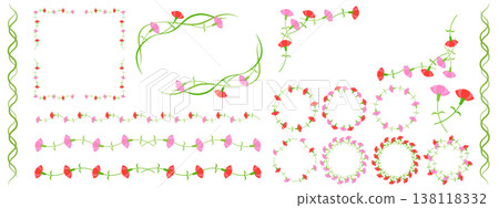 Carnation frame and decoration set 138118332