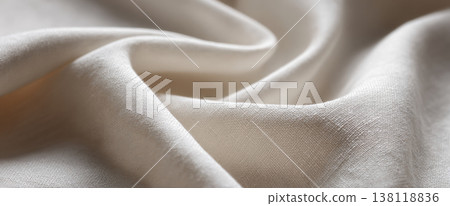 Soft beige fabric texture close-up 138118836