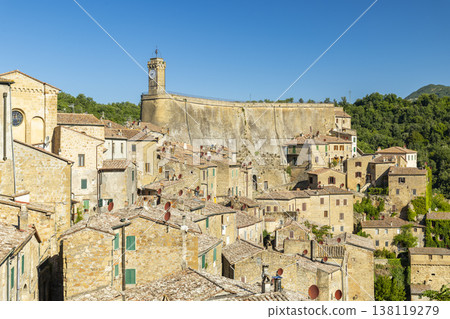 Sorano old town cityscape with medieval architecture Sorano old town cityscape with medieval architecture 138119279