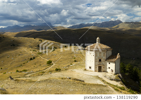 Santa Maria della Pieta church in Gran Sasso National Park, Calascio, Italy 138119290