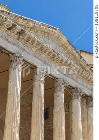 Roman Temple of Minerva columns and architecture in Assisi 138119305