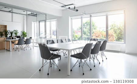 A bright and spacious modern office meeting room A bright and spacious modern office meeting room 138119308