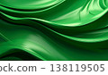 Abstract green smooth flowing satin curves background 138119505