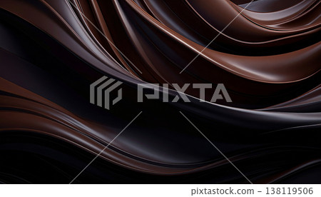Smooth chocolate liquid waves creating abstract background texture 138119506