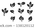 Leaf ecology icon, environment and nature symbol, trees and plants 138120112