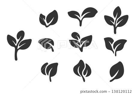 Leaf ecology icon, environment and nature symbol, trees and plants Leaf ecology icon, environment and nature symbol, trees and plants 138120112