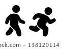 Cute figure man walk and run icon, walking and running 138120114
