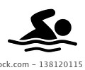 Man swimming icon, man sport swimmer 138120115