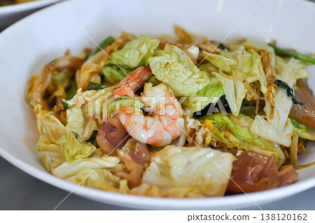 stir fried vegetable with shrimp and squid stir fried vegetable with shrimp and squid 138120162