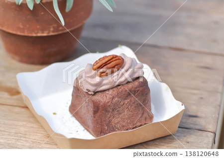 chocolate cake or chocolate chiffon, chocolate muffin or  chocolate pudding or bread 138120648