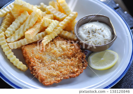 fish and chip or fried fish with French fries and dip fish and chip or fried fish with French fries and dip 138120846