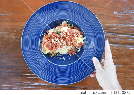 pasta or pasta carbonara or spaghetti or spaghetti carbonara with bacon pasta or pasta carbonara or spaghetti or spaghetti carbonara with bacon 138120872