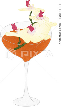 orange cocktail with flower orange cocktail with flower 138121111