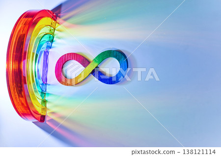 Rainbow infinity symbol depicting autism neurodiversity spectrum. Autism awareness, 138121114