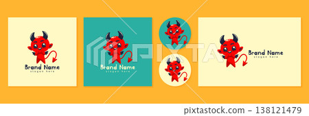 Cute red devil logo collection for brand identity vector illustration. 138121479
