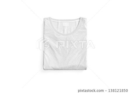 Blank white folded square t-shirt mock up png, transparent background, 3d rendering. Empty textile tee-shirt neckline with tag mockup cut out. Clear crumpled unisex jersey apparel for outfit template. Blank white folded square t-shirt mock up png, transparent background, 3d rendering. Empty textile tee-shirt neckline with tag mockup cut out. Clear crumpled unisex jersey apparel for outfit template. 138121850
