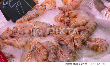 Fresh Prawn, Fish Market, Spain Fresh Prawn, Fish Market, Spain 138121910