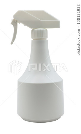 Blank white plastic spray bottle isolated on white background 138121938