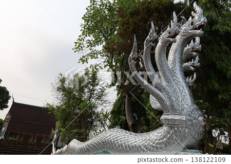 Naga at the entrance of Wat Mahathat [Luang Prabang, Laos] 138122109