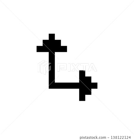 next, skip, up, down, left, right and arrow icon. Perfect for application, web, logo, game and presentation template. icon design pixel art and solid style 138122124