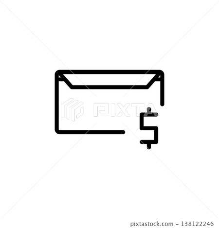 message icon design line style, money icon, logo and presentation template 138122246
