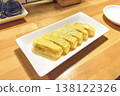 Fluffy, golden-colored rolled omelet 138122326