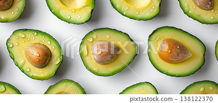 Fresh Avocado Halves Pattern Fresh Avocado Halves Pattern 138122370