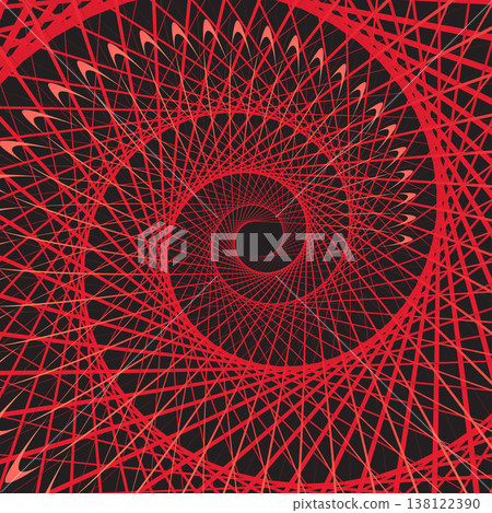 Abstract red spiral vortex on black background Abstract red spiral vortex on black background 138122390