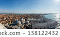 Aerial panorama of Venice rooftops and shimmering lagoon 138122432
