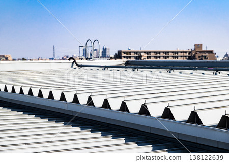 Corrugated metal roofing, galvalume steel sheet 138122639