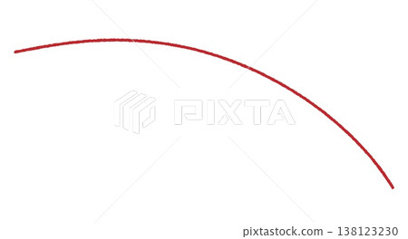Red thread line. Hand drawn illustration on isolated background 138123230